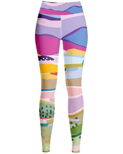 Jessie Zhao New York High Waist Yoga Leggings In Summer Afternoon - Multicolour