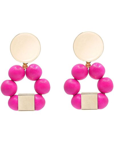 Soli & Sun The Jenna Pink Hand-crafted Statement Earrings