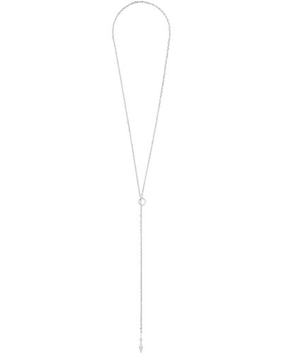 ille lan P.d.l Long Drop Pendulum Necklace In White Gold 925
