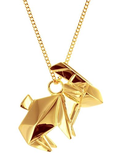Origami Jewellery Rabbit Necklace Plated - Metallic