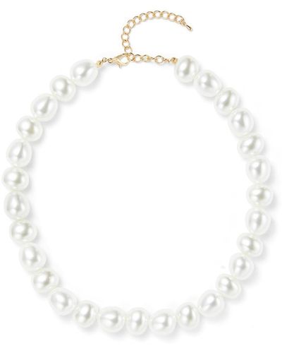 Undefined Jewelry Pebble Pearl Necklace - White