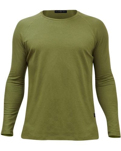 Ocean Rebel Long Sleeve Side-slit Comfort T-shirt - Green