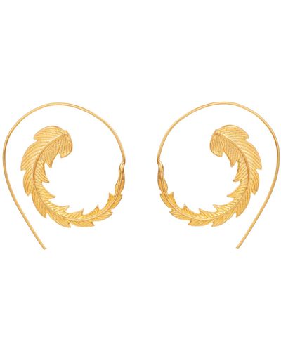 Pats Jewelry Feather Hoop Earrings - Metallic