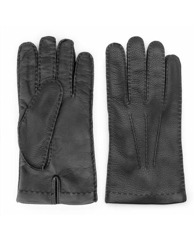 Dalgado Handmade Deer Touch Leather Gloves Pierluigi - Black