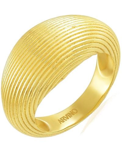 Arvino Striated Ring Vermeil - Metallic