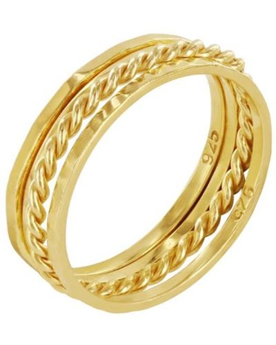 Wolf and Zephyr Twisted Ring Stack Vermeil - Metallic