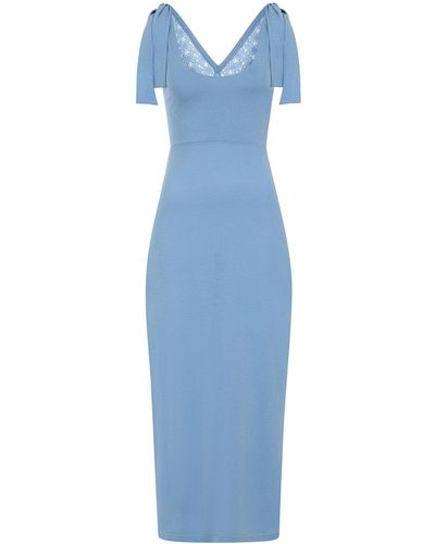 Sophie Cameron Davies Lace Back Maxi Dress - Blue