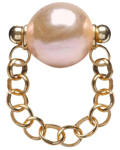 Ora Pearls Auria Pearl Chain Ring - Metallic