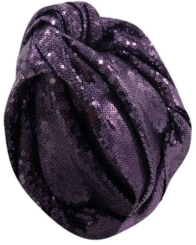 Julia Clancey Classic Mauve Sequin Turban - Purple