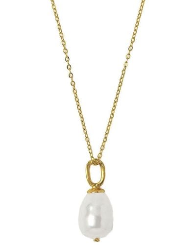 Ottoman Hands Ava Pearl Pendant Necklace - Metallic