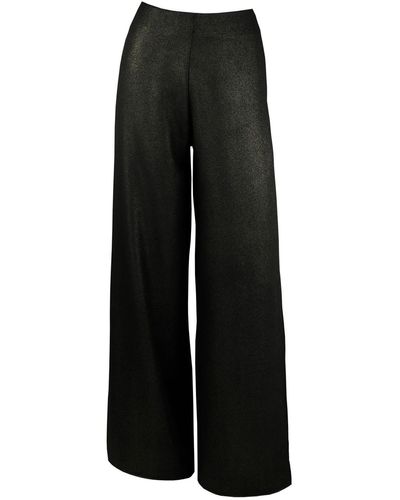 Me & Thee Cold Feet Metallic Shimmer Wide Leg Trousers - Black