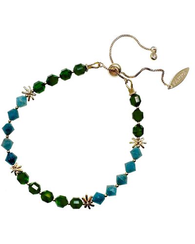 Farra Apatite With Agate Color- Blocking Bracelet - Green