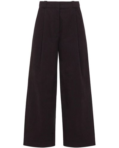 Emily and Fin Elaine Textured Cord Onyx Trouser - Black