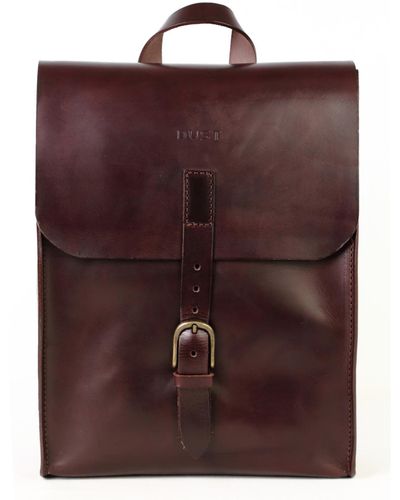 THE DUST COMPANY Leather Backpack In Cuoio Havana - Brown