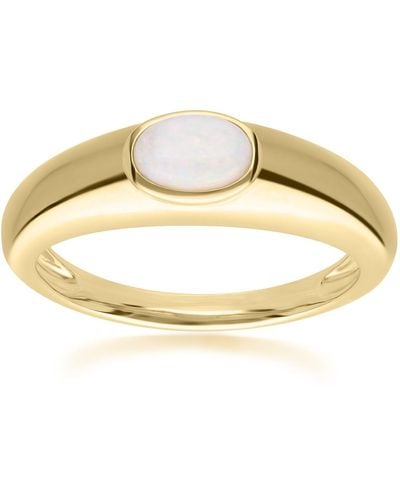 Gemondo Oval Cut Opal Ring In Gold Plated Silver - Metallic
