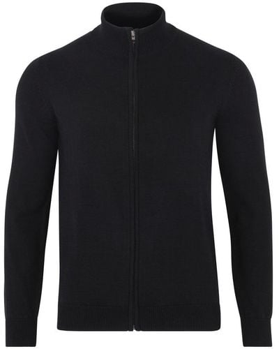 Paul James Knitwear S Lightweight Extra Fine Merino Zip Through Jumper - Black