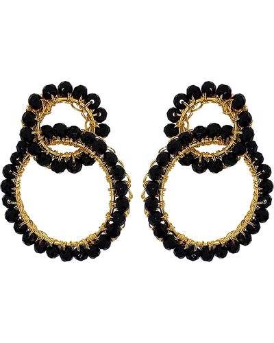 Lavish by Tricia Milaneze Black & Gold Ellie Handmade Crochet Earrings