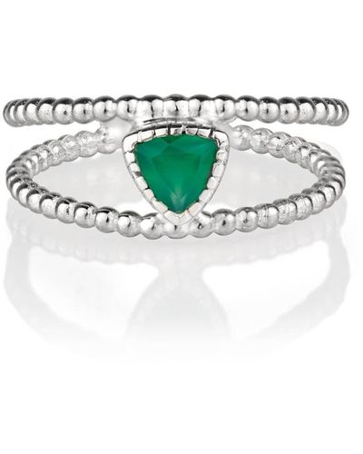 Charlotte's Web Jewellery Trillion Rawa Silver Stacking Ring - White