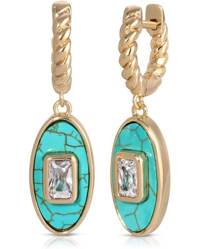 Leeada Jewelry Juno Pendant Earrings Turquoise - Blue