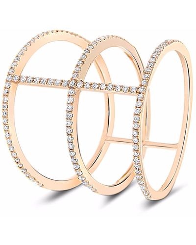 Cosanuova Three Band Diamond Ring 18k - Metallic