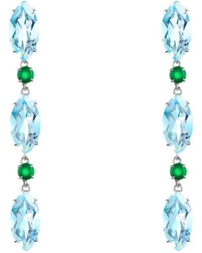 Augustine Jewels Blue Topaz & Agate Earrings