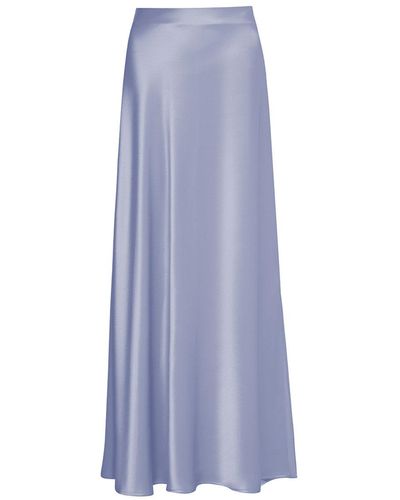Audrey Vallens Venus Satin Maxi Skirt - Blue