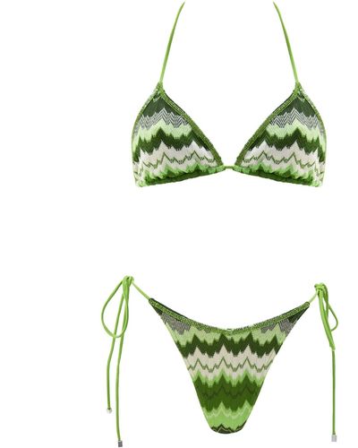 Aulala Paris Coastal Forests Triangle Broderie Bikini - Green