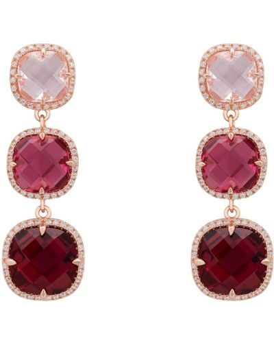 LÁTELITA London Knightsbridge Earrings Rosegold Pinks - Red