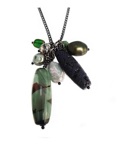 Nadia Minkoff Limit-ed Lava Stone Necklace - Green
