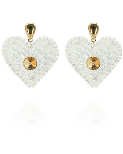 Saule Label Ava Earrings In Crystal White - Multicolor