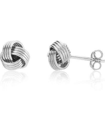 Auree Cranley Sterling Triple Knot Stud Earrings - Metallic