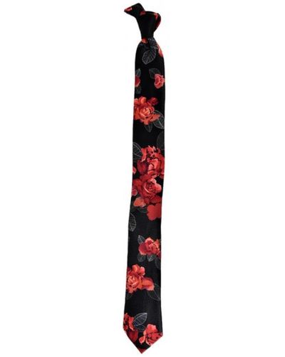 DAVID WEJ Large Flower Print Tie – - Red
