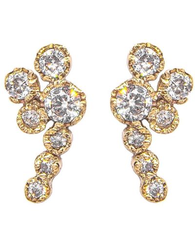 Lily Flo Jewellery Aurora Diamond Stud Earrings - Metallic