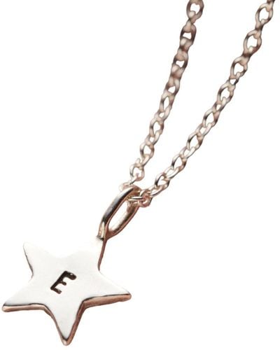 Posh Totty Designs Sterling Silver Personalised Bright Star Necklace - Metallic