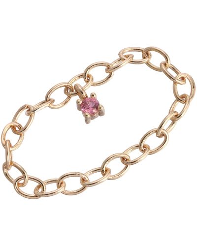 Leeada Jewelry Cadena Gem Ring In Pink Sapphire - Metallic