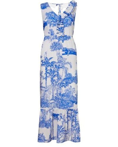 James Lakeland Asymmetrical Ruching Midi Dress - Blue