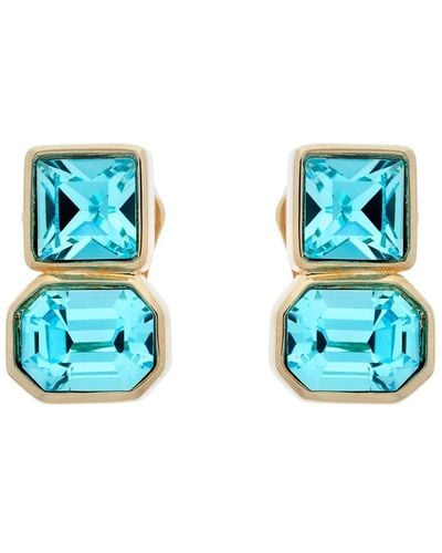Emma Holland Jewellery Aqua Bohemica Crystal Clip Earrings - Blue