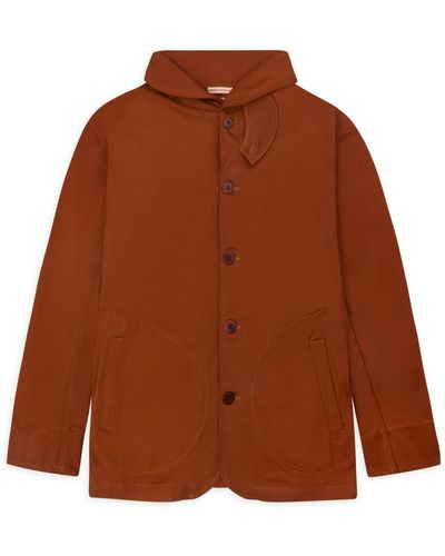 Burrows and Hare Neutrals Twill Shawl Collar Jacket - Brown