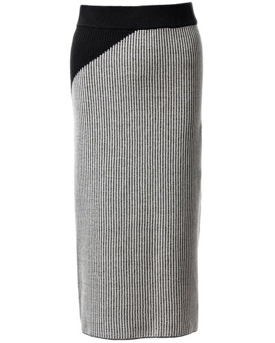 Fully Fashioning Iva Knit Skirt - Gray