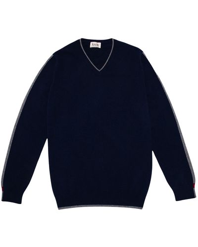 Loop Cashmere S Cashmere V Neck Sweater In Midnight - Blue