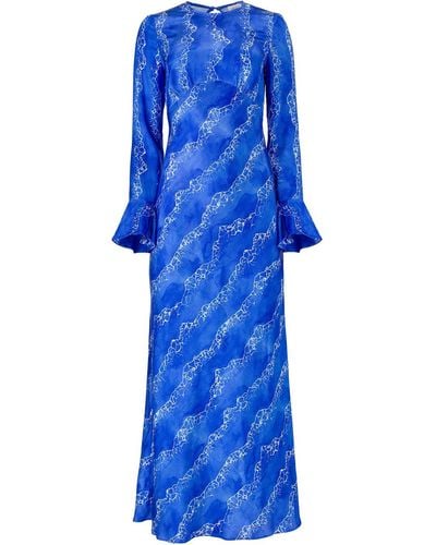 MOOS STUDIO Ocean Midi Dress - Blue