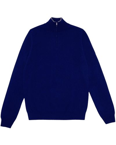 Loop Cashmere S Cashmere Half Zip Sweater In Midnight - Blue