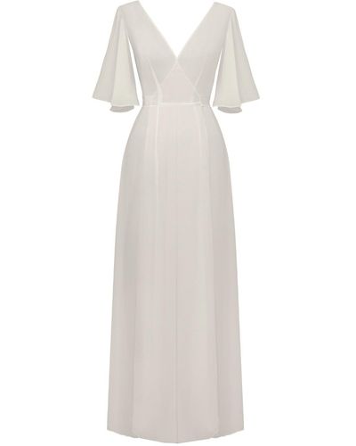 Lily Phellera / Neutrals Harlem Wrap Maxi Dress With Slits - White