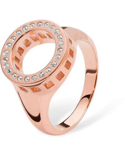 Lucy Quartermaine Art Deco Halo Ring In Vermeil - Pink