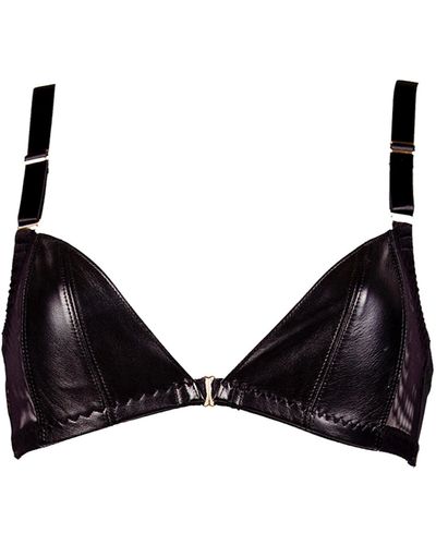 Something Wicked Montana Leather Soft Cup Triangle Bra - Black