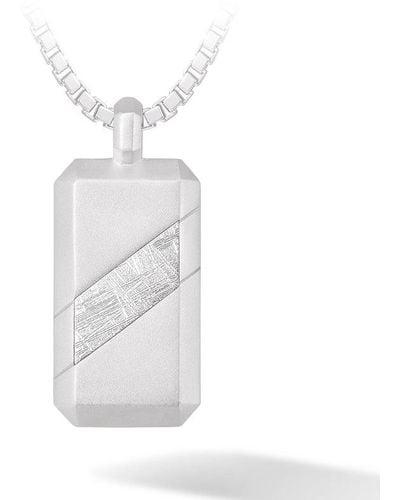 AWNL Dog Tag Meteorite Sterling Necklace - White
