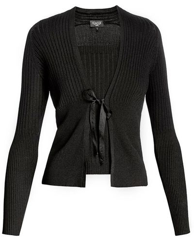 Rumour London Lea Viscose Blend Fine Knit Cardigan & Vest - Black