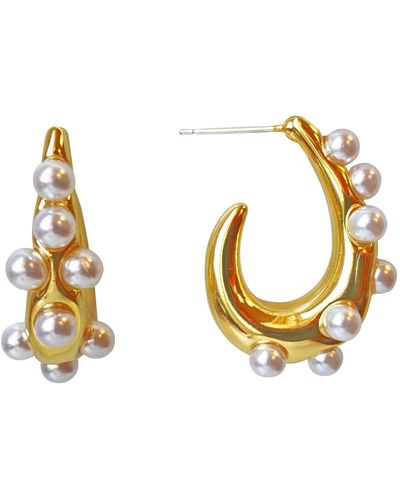 Smilla Brav Pearl Earrings Bella - Metallic