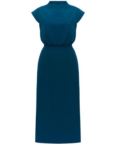 UNDRESS Tessa Teal Kimono Sleeves Cocktail Dress - Blue