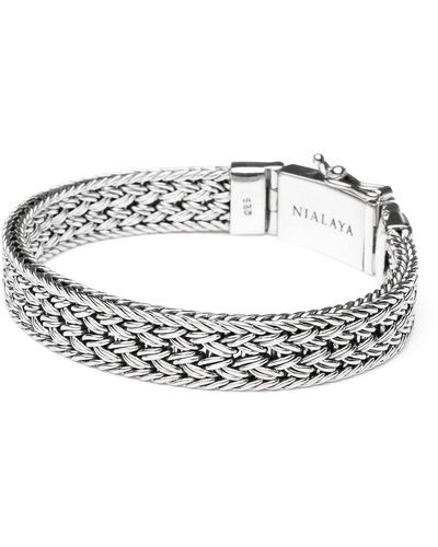 Nialaya Braided Chain Bracelet - Metallic